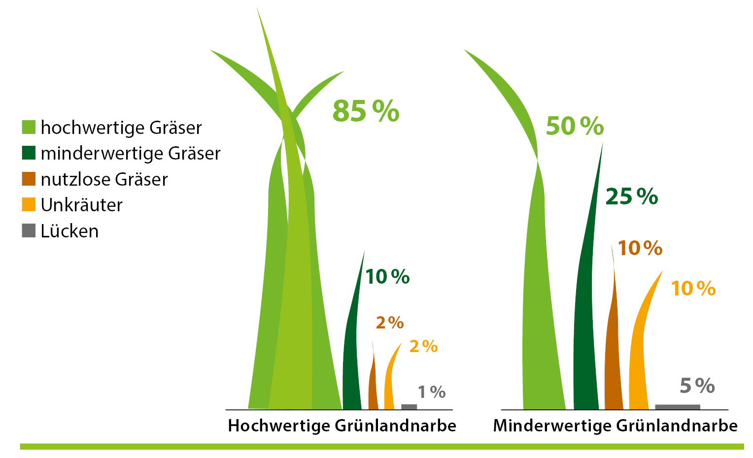 Zusammensetzung von Grasnarben
